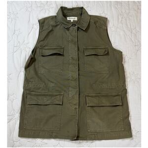 Madewell Women's Army Green Oversize Drawstring Cargo Vest Size S